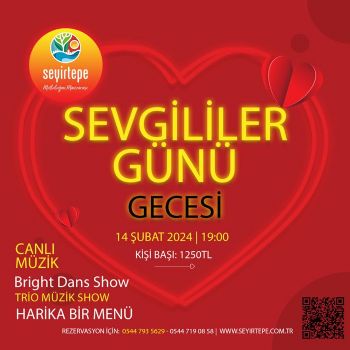 İzmir Seyirtepe Restoran Sevgililer Günü Programı 2024